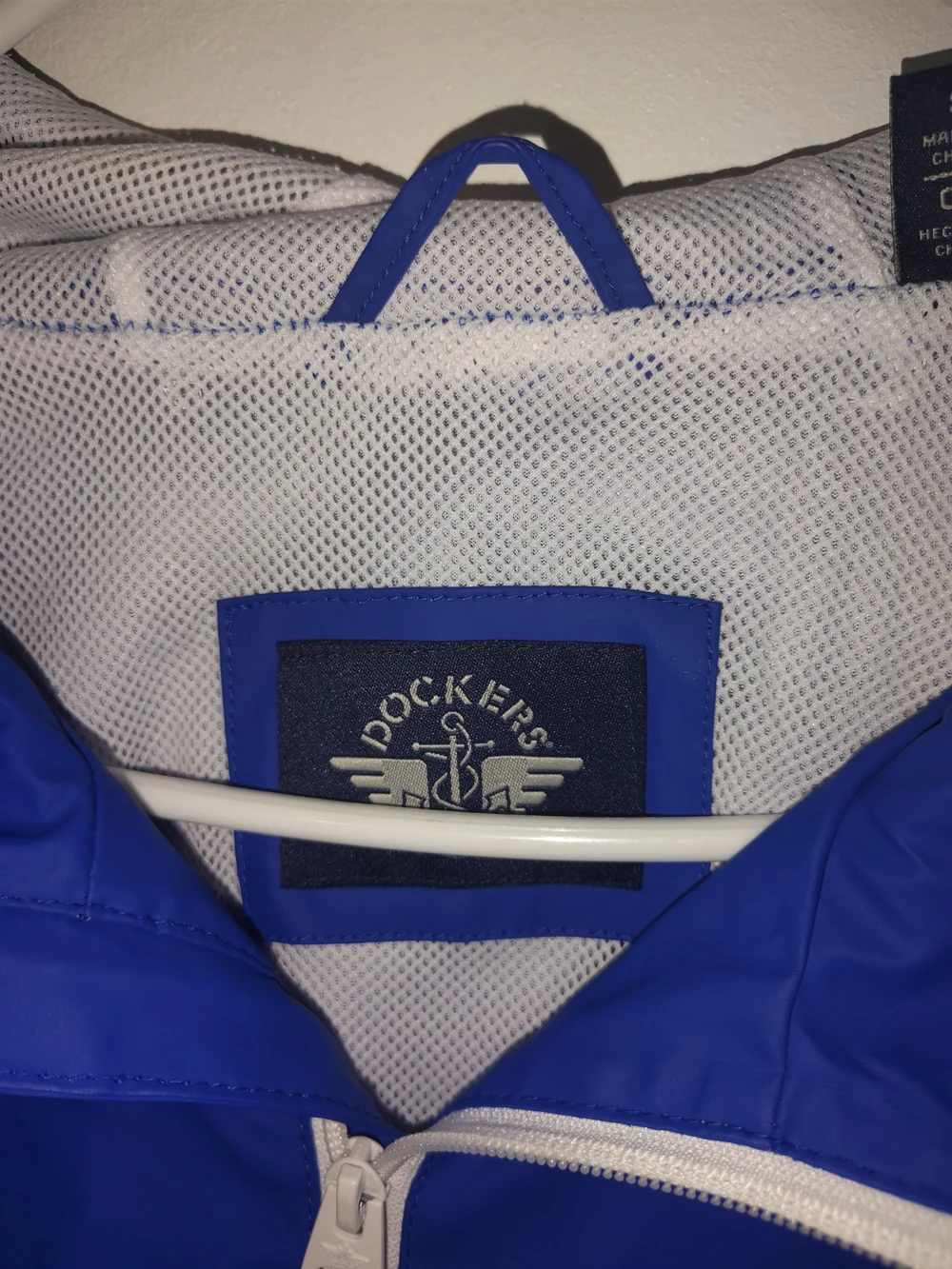 Dockers Navi Blue, Royal Blue Hooded Windbreaker Jacket Size Small